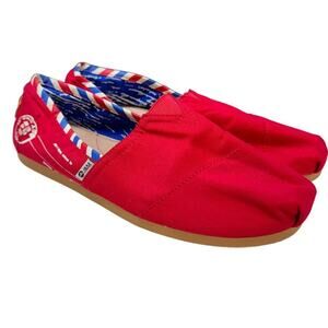 J&M Red White Blue Slip On Loafer Comfort Casual Sneaker Shoe Women 42/10